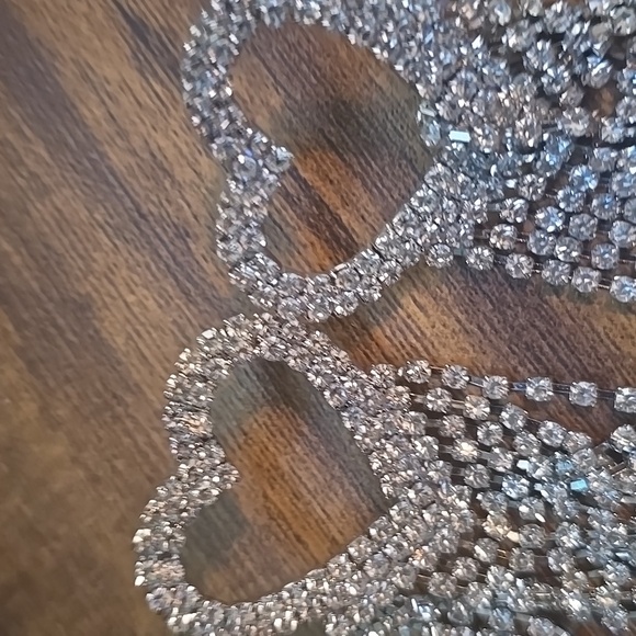 Silver Heart Cascade Earrings. Worn Once - Picture 3 of 3